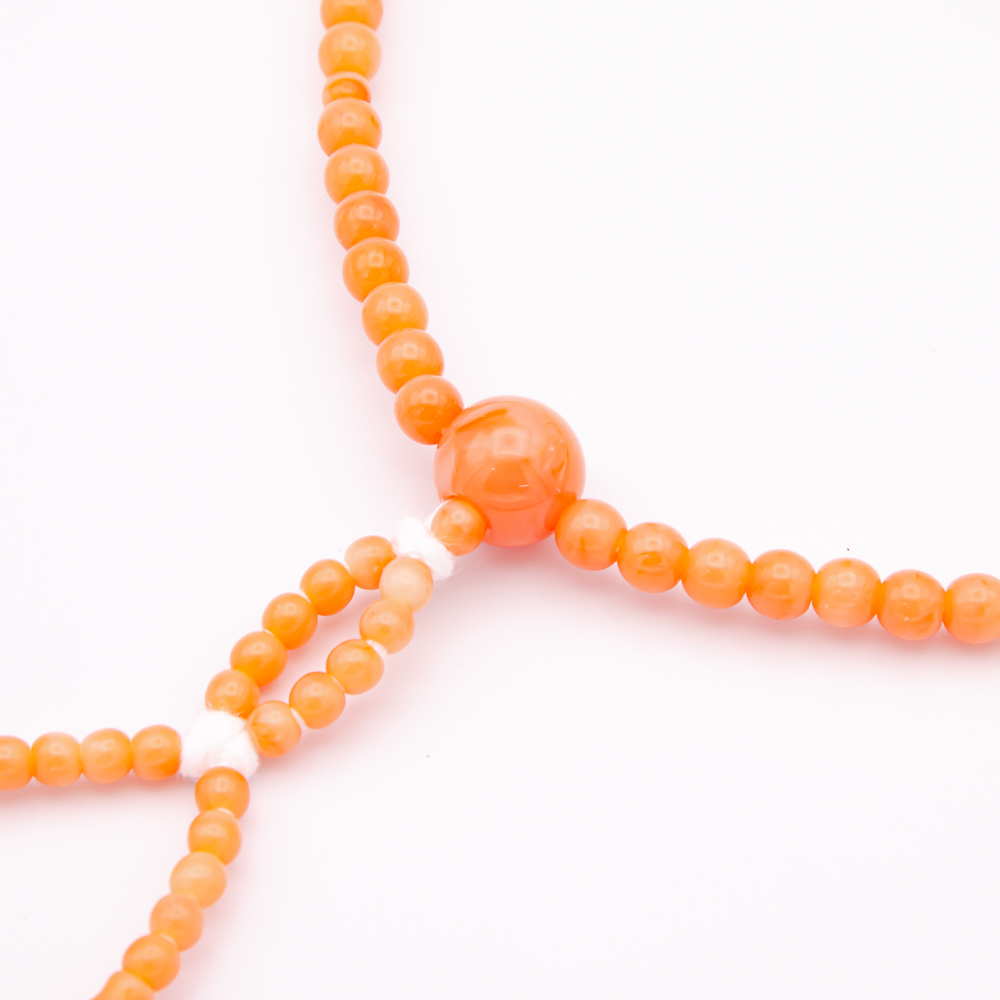 深海珊瑚 数珠 8寸（小・女性向け） プラスチック 綿房 創価学会念珠